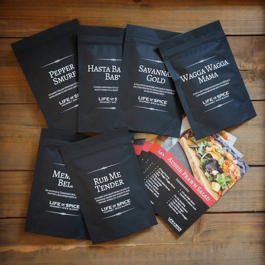 Six Pack Of BBQ Rubs with Recipe Cards