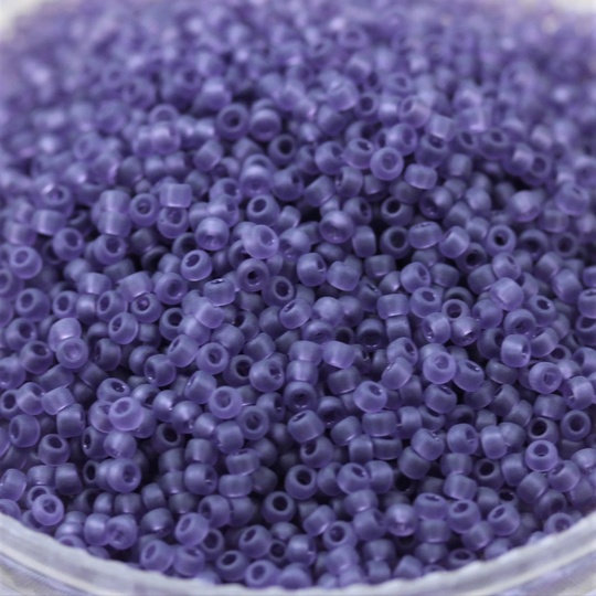 20G 11/0 Frosted Tanzanite Matsuno Seed Beads - 20Grams, Subtle Purple Dark Lilac Color, Matte