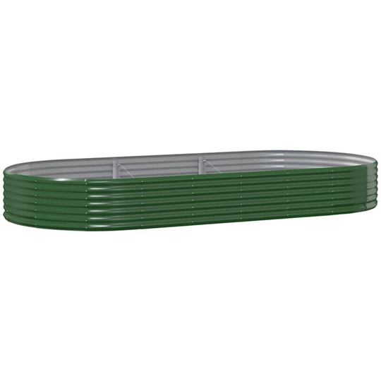 Garden Planter Powder-coated Steel 296x140x36 cm Green Vidaxl Green