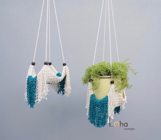 Plant Pot Hanger, Eco Friendly Indoor Outdoor Planter, Lovers Gift, Houseplant Gifts, With Hooks