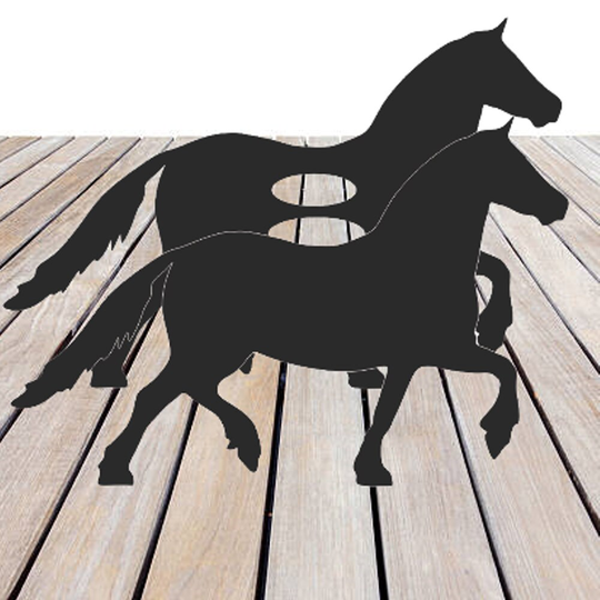 Cob Welsh Section D Horse Garden Planter - Metal Outdoor Black Ornament