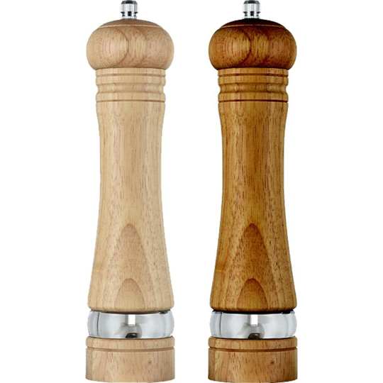 Fvbjd - Wood Salt and Pepper Grinder Mills Sets, Classic Manual Salt Grinder Refillable Pepper Mill Sets 8 Inch Primary Color + Ancient Color Box
