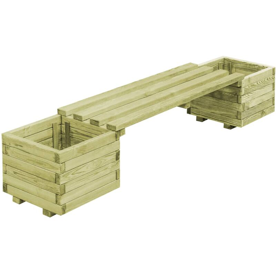 Garden Planter Bench Impregnated Pinewood Vidaxl Green