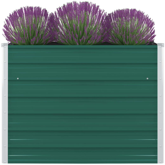 Raised Garden Bed 100x100x77 cm Galvanised Steel Green Vidaxl Green