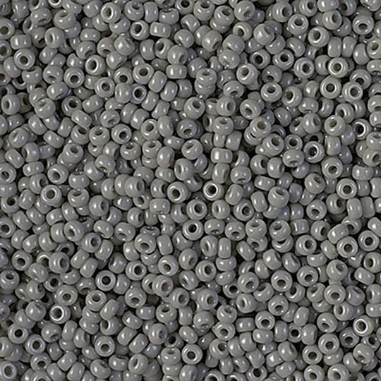 Miyuki Seed Beads 11/0 Opaque Falcon Gray 11-499 24G, Round Beads, Glass Size 11 Japanese