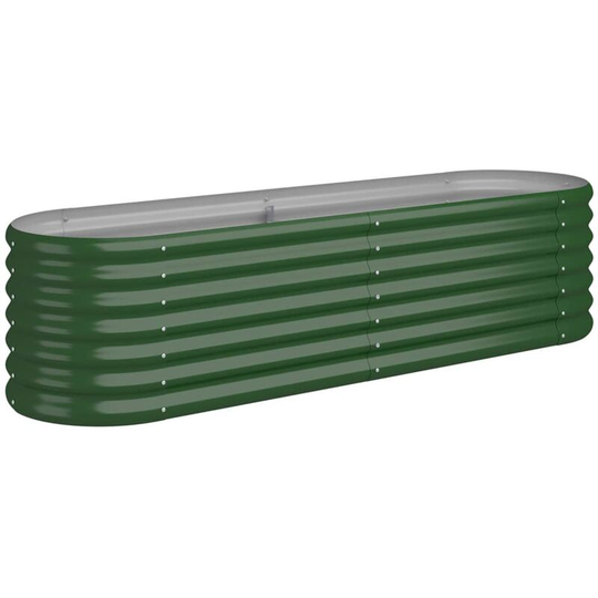Garden Planter Powder-coated Steel 152x40x36 cm Green Vidaxl Green