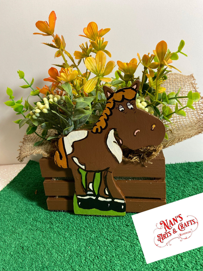 Cute Horse Planter By Nan - All Planters Are Hand Painted & Originals