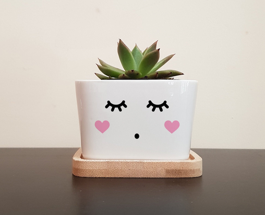 Personalised Planter, Glam Face Pot For Succulents, Cacti, Herbs, Custom Message Plant Pot, Gift Mom, Dad, Grandma, Teacher, Birthday