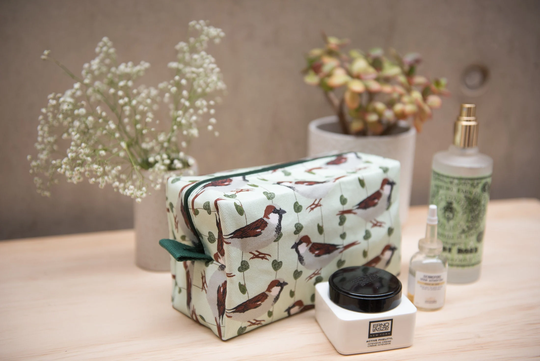 House Sparrow Print Wash Bag - Bird Print Zipper Pouch Cosmetics Case Cosmetic Bag Travel Gift For Girls Mum