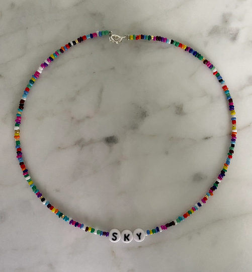 Colorful Seed Bead Personalized Necklace