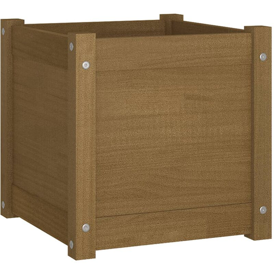 Garden Planter Honey Brown 40x40x40 cm Solid Pinewood vidaXL - Brown