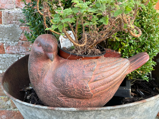 Beautiful Terracotta Style Bird Planter. Pot Holder Flower Outdoor Indoor