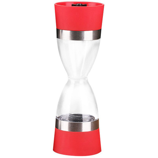 Fvbjd - Salt and Pepper Grinder,Manual Stainless Steel Salt Pepper Mill 2 in 1- Refillable Spices Grinder Shakers red