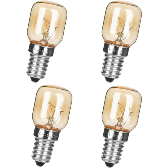 4 Pack Salt Lamp Oven Light Bulbs,25W T25 E14 230-240V Dimmable Clear Appliance Light Bulbs for Microwave/co.ukidge/Oven/Himalayan Salt