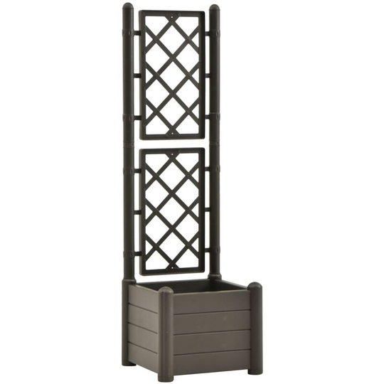 Garden Planter with Trellis 43x43x142 cm pp Anthracite Vidaxl Anthracite