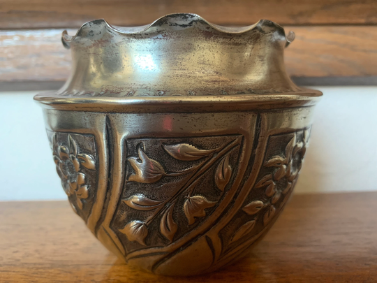 Art Nouveau Silver Plated Repouse Planter, Posy Bowl, Jardiniere