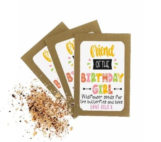 Personalised Birthday Seed Packets Envelopes With Seeds | Party Favour Girl Gift Bag| Thank You Eco Friendly