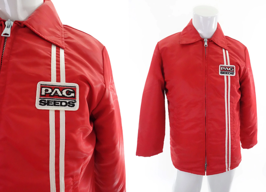 70S Pag Seeds Jacket Agriculture Patch Hipster Farmers Coat Size Small