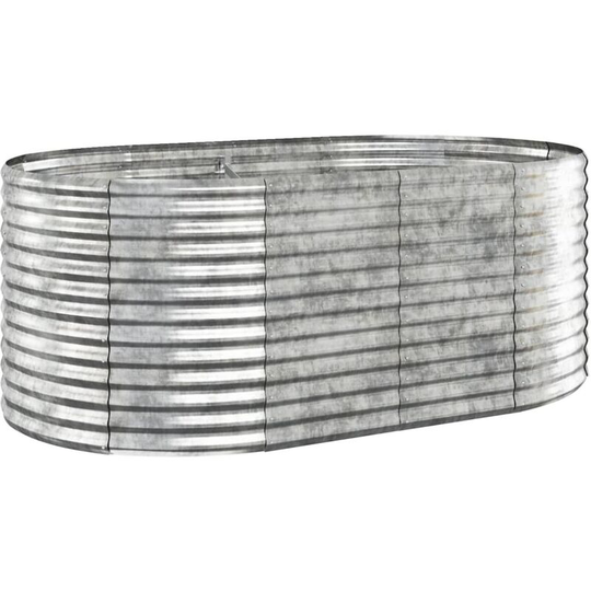 Garden Planter Powder-coated Steel 175x100x68 cm Silver Vidaxl Silver