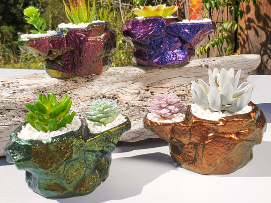 Resin Plant Pot in Colourshift Paint