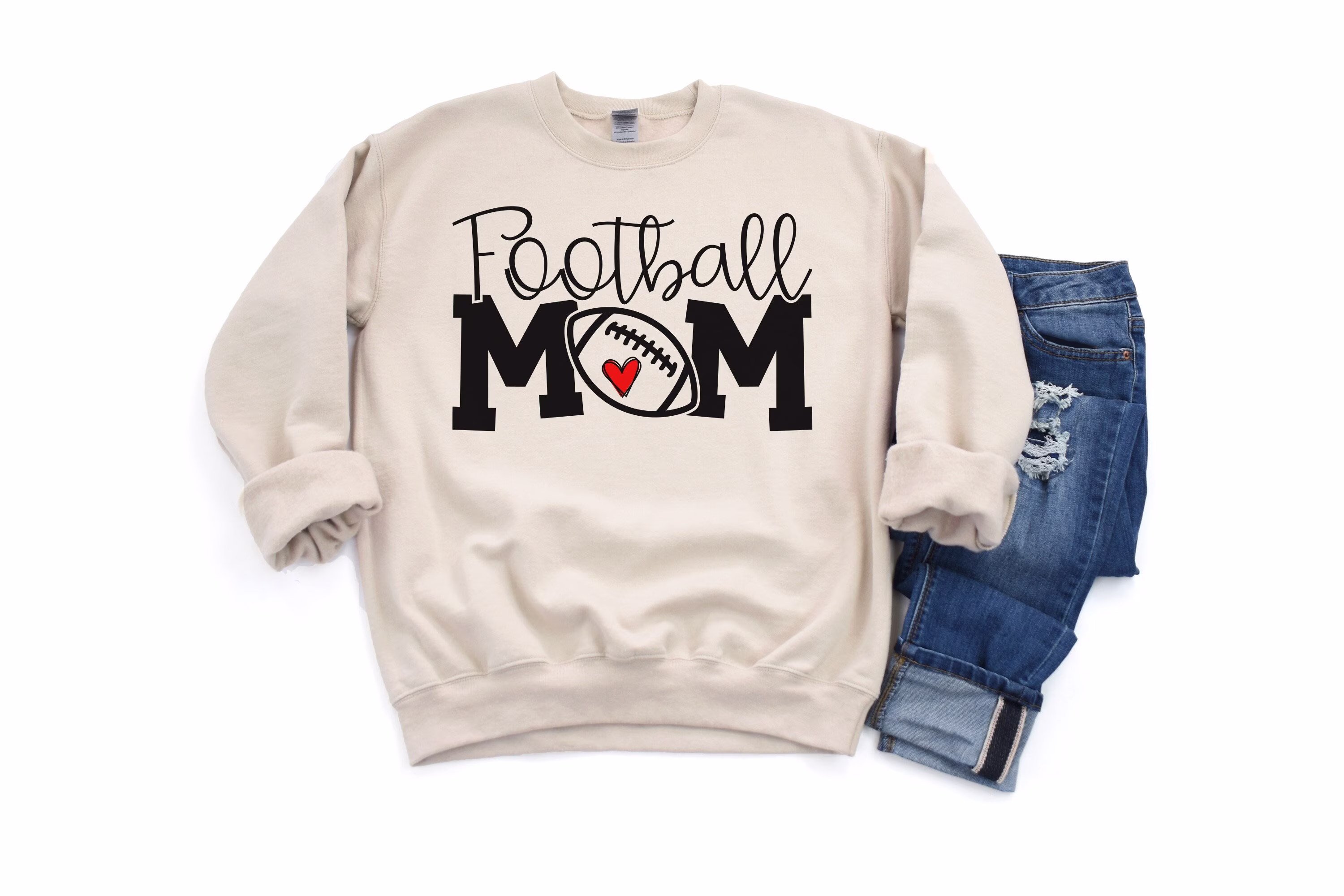 Football Mom Crewneck Sweatshirt, Cute Comfy Kid Season Sweater