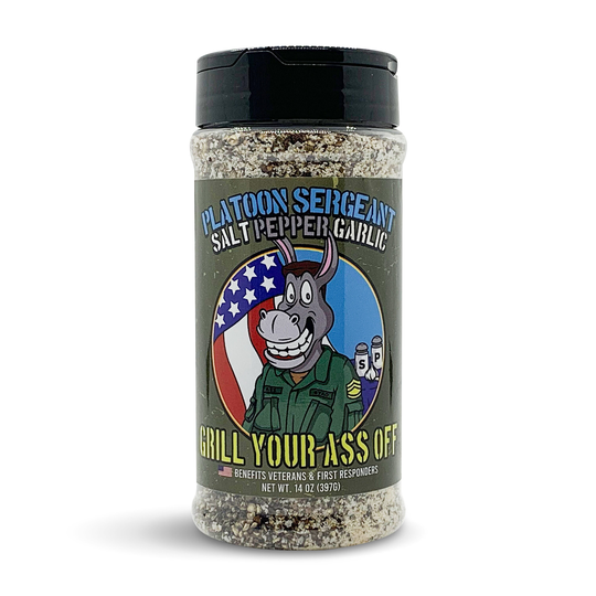 Platoon Sergeant Salt Pepper Garlic Seasoning - Spice Blend Veteran Owned Texas Made Gift For Him Cooking Bbq Rub Accessories & Tool