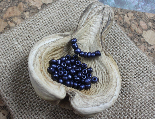 6/0 Bake Painted Metallic Blue Seed Bead Irregular | 10G | B0020, Blue Seed Bead, Irregular Form Beads, Dark Beads