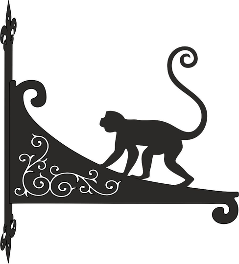 Monkey Ornamental Scroll Hanging Bracket