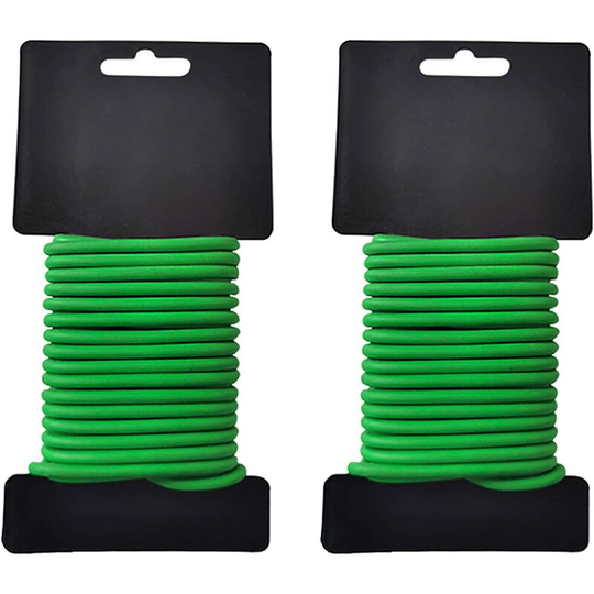 2 Pack Garden Plant Ties, 2.5mm x 10m Heavy Duty Flexible Iron Wire, Flexible Plant Wire Garden, for Climbing Plants, Vines, Shrubs and Flowers