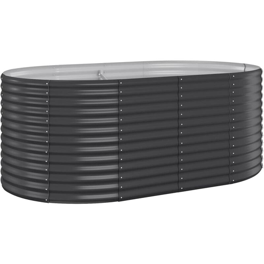 Garden Planter Powder-coated Steel 175x100x68 cm Anthracite Vidaxl Anthracite