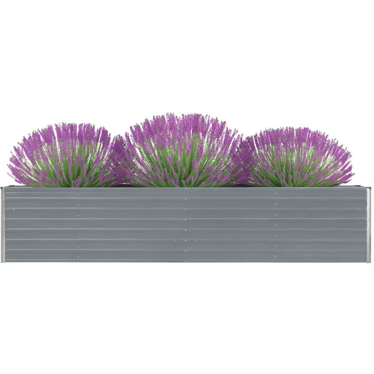 Garden Planter Galvanised Steel 320x80x45 cm Grey VDTD30199 - Topdeal