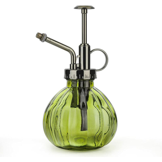 Plant Mister, 200ML Vintage Glass Spray Bottle with Pressure Pump, Fine Mist Sprayer for Indoor House Plants, Small Decorative Garden Plant Gift,