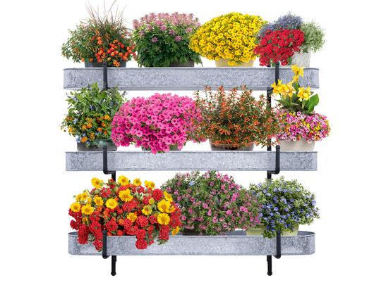 Vertical Garden Rack Wall | Space-Saving Mounted Planter For Outdoor & Indoor 3 Tier Hanging Housewarming Gift Decor