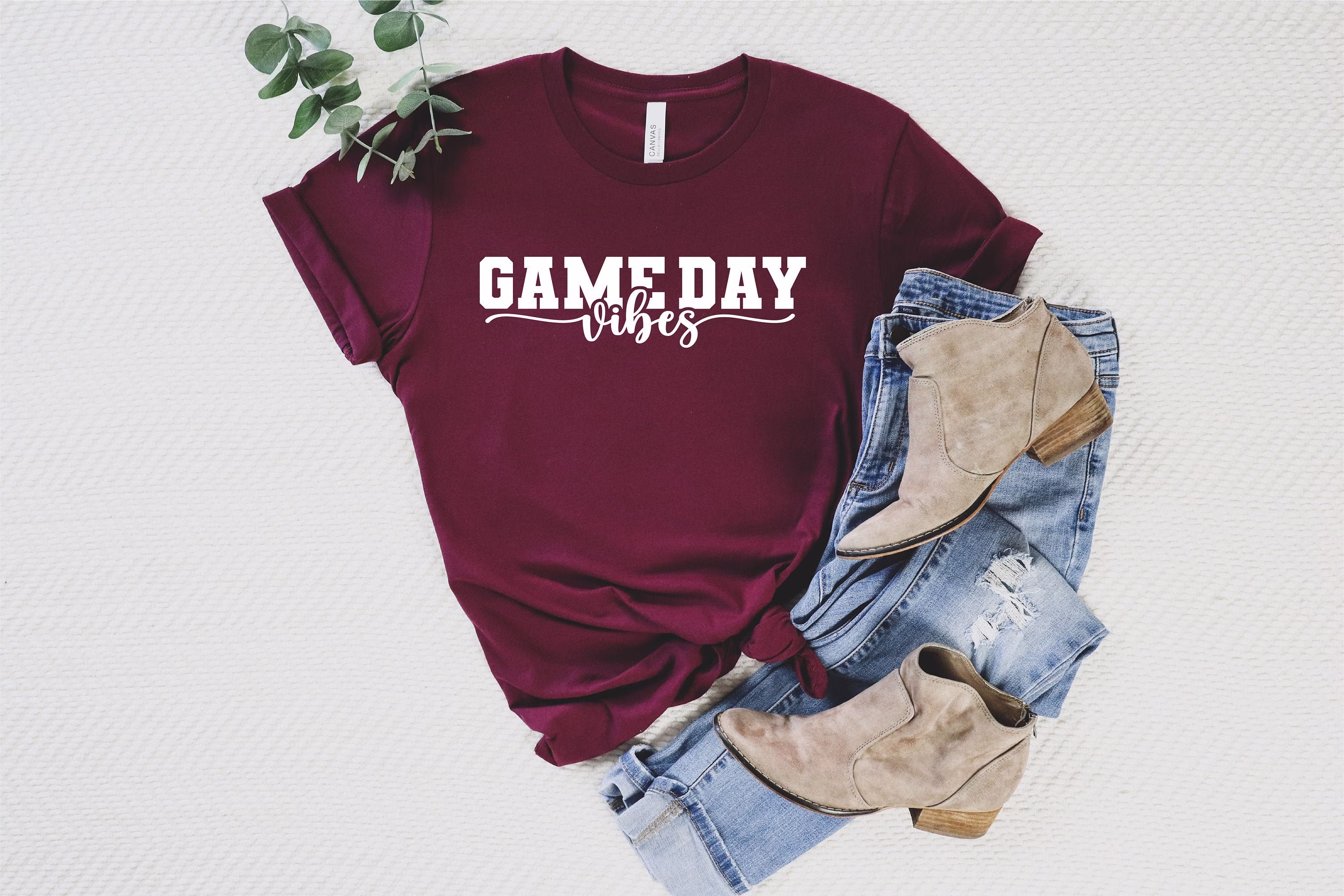 Gameday Vibes T-Shirt | Kids Gameday Shirt Sports Day Cute Football For Mom Sport Season It's Sunday Tee
