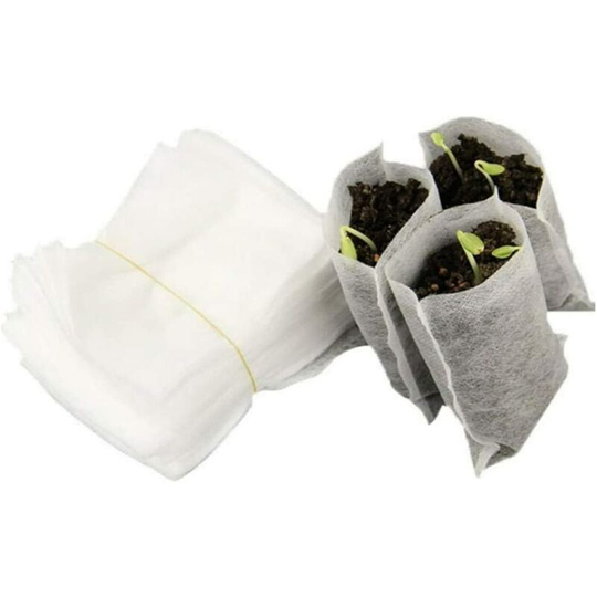 Seedling Bags, 200 pcs Biodegradable Non-woven Nursery Bags Plant Growing Seedling Planting Pots, Nursery Pots Seedling Raising Bags Tissue Garden