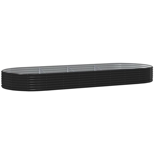 Garden Planter Powder-coated Steel 373x140x36 cm Anthracite Vidaxl Anthracite