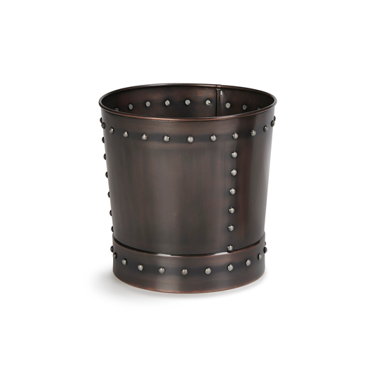 Unique 12 Inch Riveted Bronze Planter For Outdoor Or Indoor Use, Garden, Deck, & Patio
