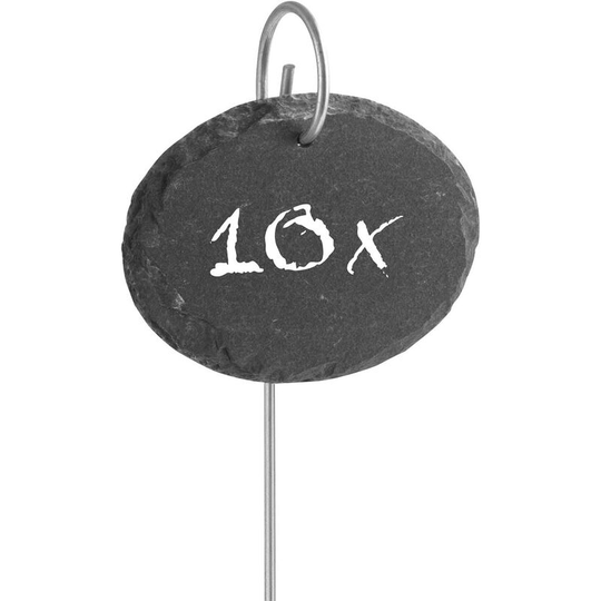 Set of 10 slate plant markers | Weatherproof and reusable | Individual labeling of plants and herbs | 9 x 7 x 0.5 cm [oval]