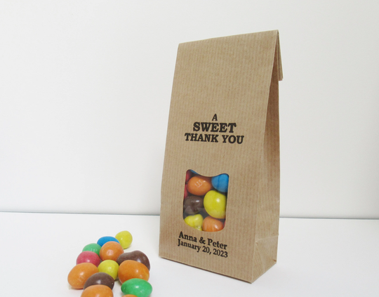 Diy Wedding & Engagement Party Favors, A Sweet Thank You, Personalized Rustic Favor Bags