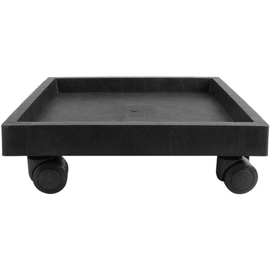 Square Plant Caddy Wheeled Plant Pot Tray Detachable Planter Trolley Casters Rolling Tray Coaster Garden Moving Plants Pot Saucer (Black)