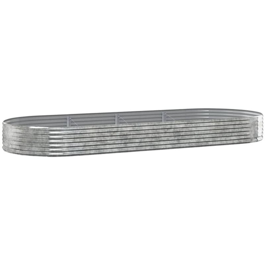 Garden Planter Powder-coated Steel 373x140x36 cm Silver Vidaxl Silver