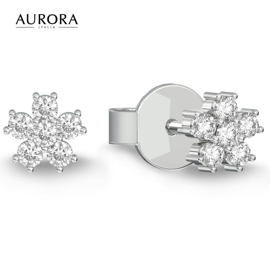 Auroses Four Seasons Collection - Spring Edition Earrings 925 Sterling Silver 18K White Gold Plated
