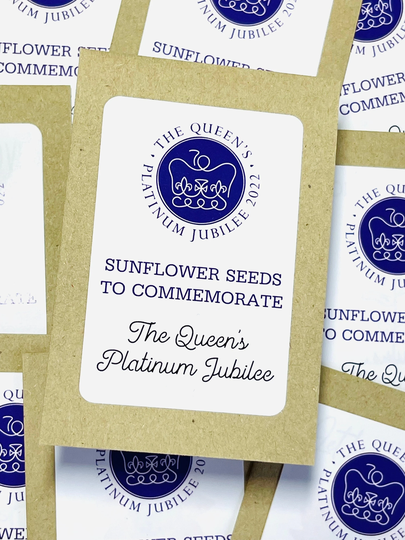 Jubilee Seed Packs, Gift, Packets, Gifts For Class, Sunflower Seeds Included, Favours, Personalisation