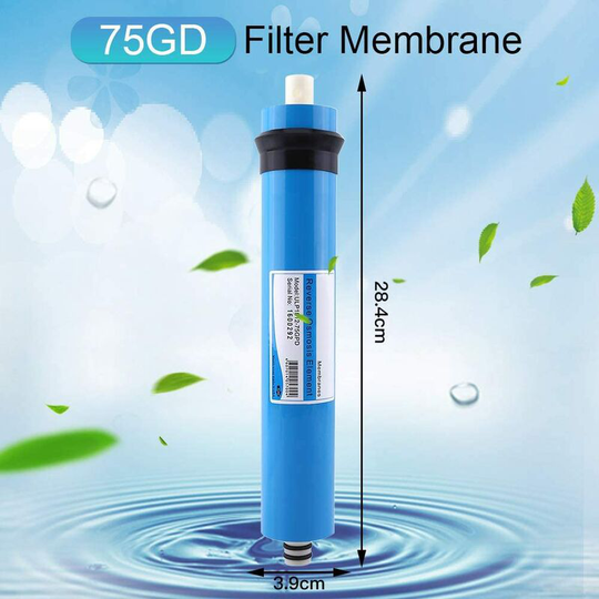 FVO - Reverse Osmosis Osmosis Filter 75 gpd, Reverse Osmosis Membrane Water Filter Against Limescale, Salts, Nitrate, Bacteria, Viruses and Germs for