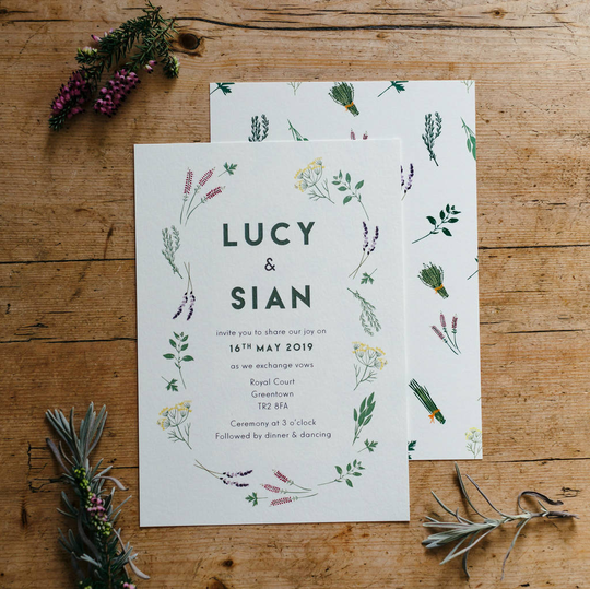 Herb Garden Wedding Day Invitations
