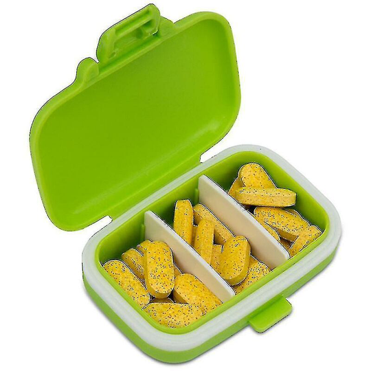 Portable small medicine box with 3 grids pill box pill storage box pill container