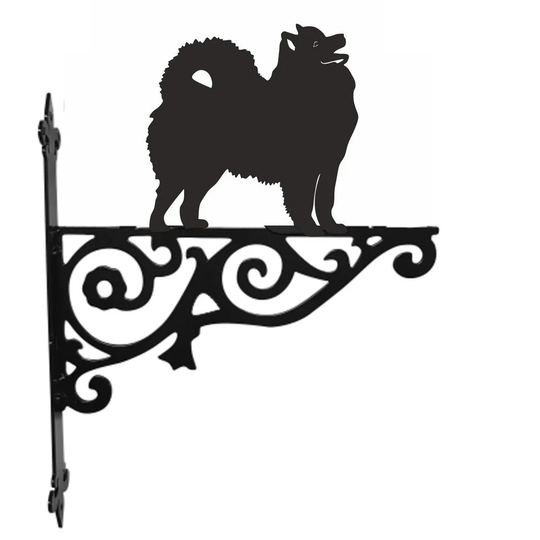 Samoyed Ornamental Hanging Bracket - Contemporary Basket Wall Mounted Decorative Garden Black