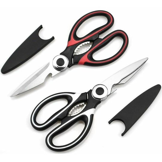 Piece Kitchen Scissors, Heavy Duty Kitchen Scissors, Multi-Purpose Shears with Lids for Chicken, Fish, Vegetables and bbq