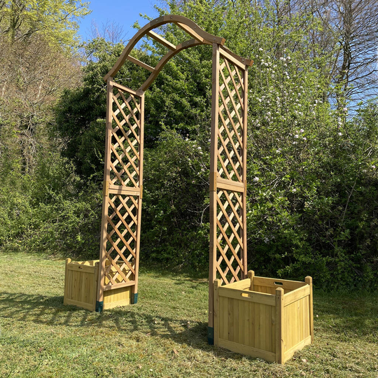 Dorchester Wooden Garden Arch With Planters