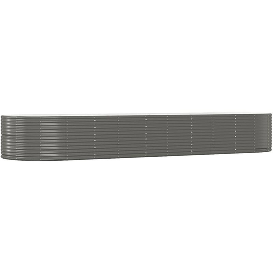 Garden Planter Grey 447x140x68 cm Powder-coated Steel Vidaxl Grey